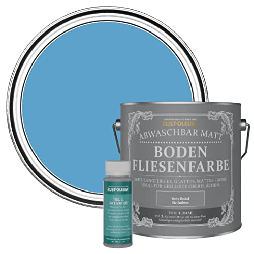 Rust-Oleum abwaschbare Bodenfliesenfarbe in mattem Finish -Azurblau 2.5L Rust-Oleum abwaschbare Bodenfliesenfarbe in mattem Finish -Azurblau 2.5L von Rust-Oleum