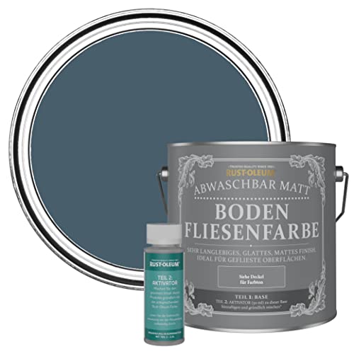 Rust-Oleum abwaschbare Bodenfliesenfarbe in mattem Finish -Blaupause 2.5L von Rust-Oleum