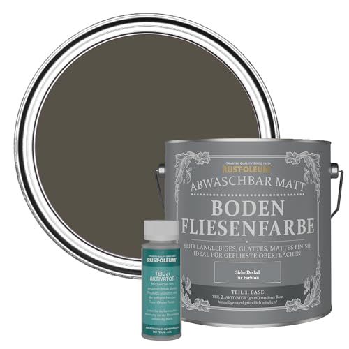 Rust-Oleum abwaschbare Bodenfliesenfarbe in mattem Finish - Erdbraun 2.5 LITRE von Rust-Oleum