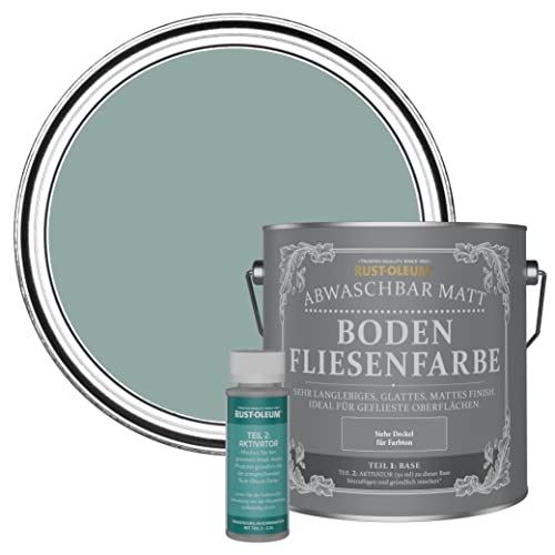 Rust-Oleum abwaschbare Bodenfliesenfarbe in mattem Finish -Greshamblau 2.5L von Rust-Oleum