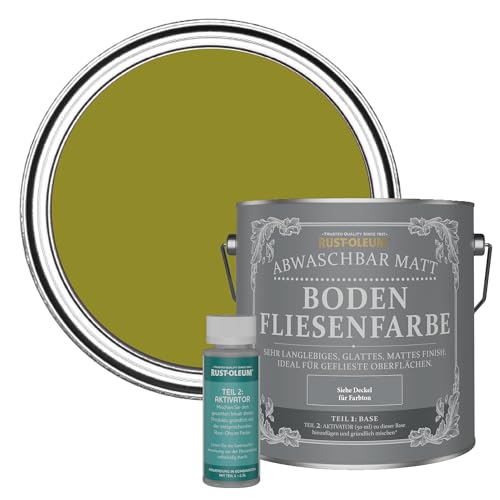 Rust-Oleum abwaschbare Bodenfliesenfarbe in mattem Finish - Olive 2.5 LITRE von Rust-Oleum