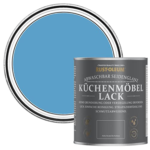 Rust-Oleum blau abwaschbarer Küchenmöbellack in seidenglänzendem Finish - Azurblau 750ml von Rust-Oleum