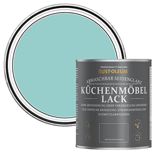 Rust-Oleum blau abwaschbarer Küchenmöbellack in seidenglänzendem Finish - Grünblau 750ml von Rust-Oleum