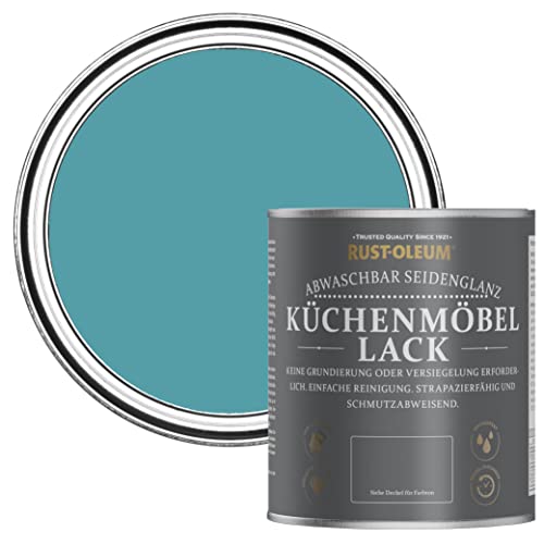 Rust-Oleum blau abwaschbarer Küchenmöbellack in seidenglänzendem Finish - Petrol 750ml von Rust-Oleum