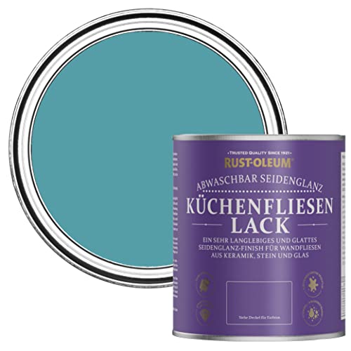 Rust-Oleum blau wasserabweisender Küchenfliesenlack in seidenglänzendem Finish - Petrol 750ml von Rust-Oleum