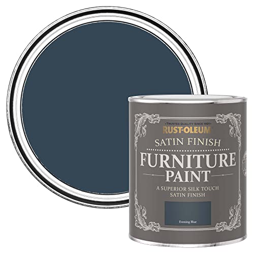 Rust-Oleum dunkelblau Möbelfarbe mit Seidenglanz-Finish, geruchsarm und wasserbasiert für Innenholz - Abendblau 750ML Rust-Oleum dunkelblau Möbelfarbe mit Seidenglanz-Finish, geruchsarm und wasserbasiert für Innenholz - Abendblau 750ML von Rust-Oleum
