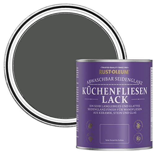 Rust-Oleum dunkelgrau wasserabweisender Küchenfliesenlack in seidenglänzendem Finish - Graphite 750ml von Rust-Oleum