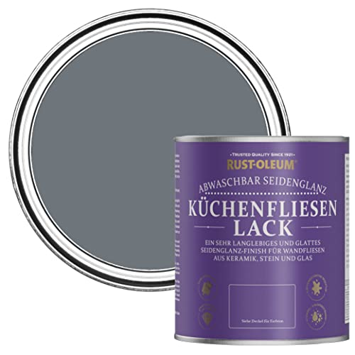 Rust-Oleum dunkelgrau wasserabweisender Küchenfliesenlack in seidenglänzendem Finish - Marine Grey 750ml von Rust-Oleum