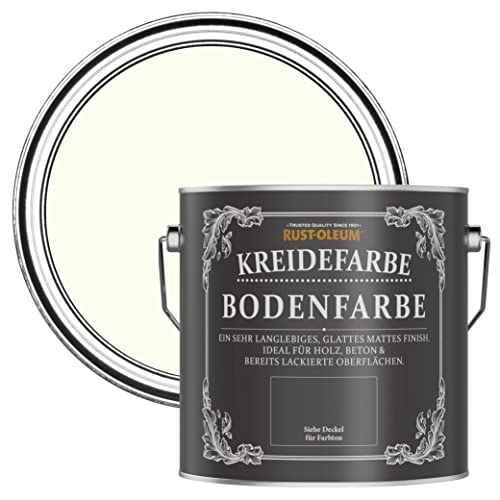 Rust-Oleum gebrochenes weiß kratzfeste Kreidefarbe Bodenfarbe in mattem Finish - Antik Weiß 2.5L von Rust-Oleum