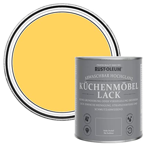 Rust-Oleum gelb abwaschbarer Küchenmöbellack in hochglänzendem Finish - Zitronengelee750ml von Rust-Oleum