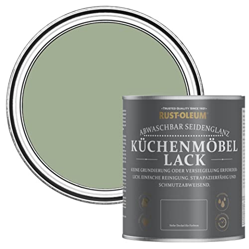 Rust-Oleum grün abwaschbarer Küchenmöbellack in seidenglänzendem Finish - Khaki Grün 750ml von Rust-Oleum