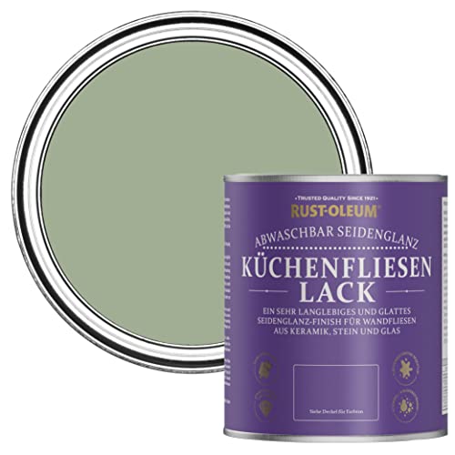 Rust-Oleum grün wasserabweisender Küchenfliesenlack in seidenglänzendem Finish - Khaki Grün 750ml von Rust-Oleum