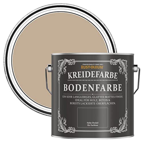 Rust-Oleum kratzfeste Kreidefarbe Bodenfarbe in mattem Finish -Gesalzenes Karamell 2.5L von Rust-Oleum