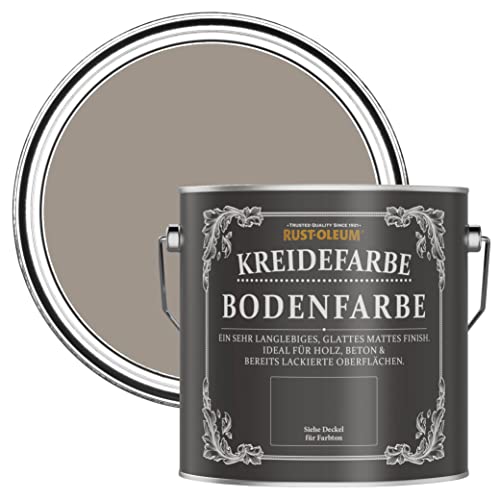 Rust-Oleum kratzfeste Kreidefarbe Bodenfarbe in mattem Finish -Trüffel 2.5L von Rust-Oleum