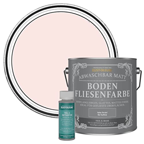 Rust-Oleum rosa abwaschbare Bodenfliesenfarbe in mattem Finish - Erdbeer-Vanille 2.5L von Rust-Oleum