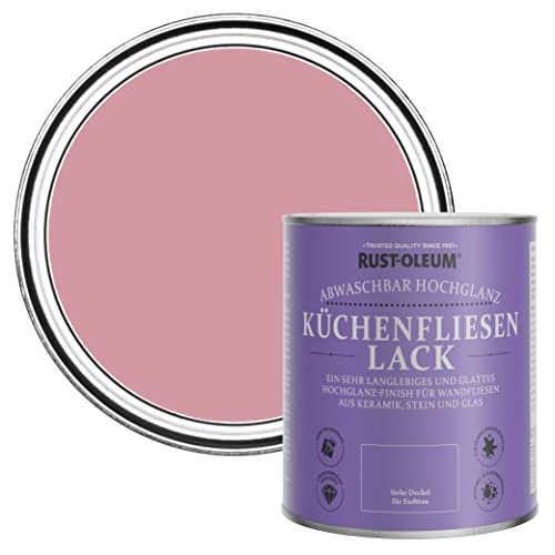 Rust-Oleum rosa wasserabweisender Küchenfliesenlack in hochglänzendem Finish - Altrosa 750ml von Rust-Oleum