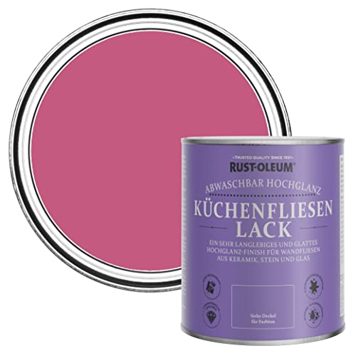 Rust-Oleum rosa wasserabweisender Küchenfliesenlack in hochglänzendem Finish - Himbeere 750ml von Rust-Oleum
