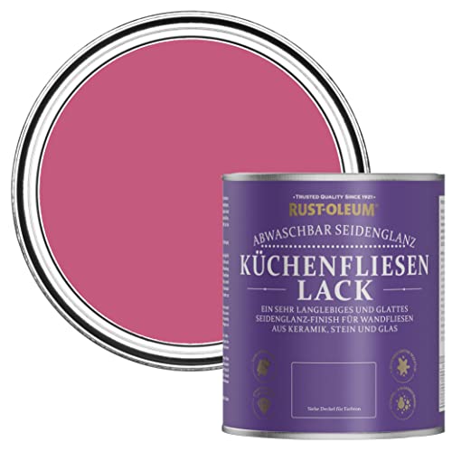 Rust-Oleum rosa wasserabweisender Küchenfliesenlack in seidenglänzendem Finish - Himbeere 750ml von Rust-Oleum