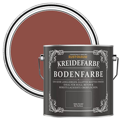 Rust-Oleum rot kratzfeste Kreidefarbe Bodenfarbe in mattem Finish - Ziegelrot 2.5L von Rust-Oleum