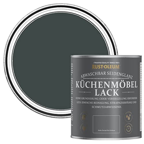 Rust-Oleum schwarz abwaschbarer Küchenmöbellack in seidenglänzendem Finish - schwarzer Sand 750ml von Rust-Oleum