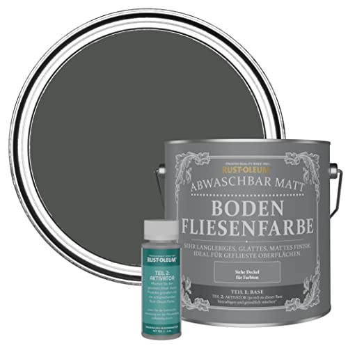 Rust-Oleum strapazierfähige, abwaschbare Bodenfliesenfarbe in dunkelgrau Matt Finish - Graphit 2,5 Litres Rust-Oleum strapazierfähige, abwaschbare Bodenfliesenfarbe in dunkelgrau Matt Finish - Graphit 2,5 Litres von Rust-Oleum