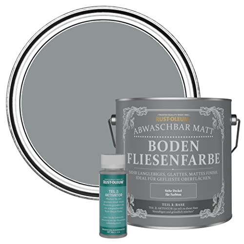 Rust-Oleum strapazierfähige, abwaschbare Bodenfliesenfarbe in grau Matt Finish - Anthrazit Medium 2,5 Litres von Rust-Oleum