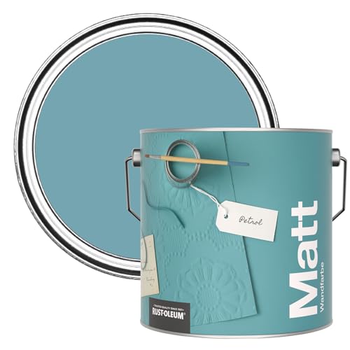 Rust-Oleum ultra strapazierfähige, extra deckende, abwaschbare, blau matte Wandfarbe - Petrol 2,5 Litres von Rust-Oleum