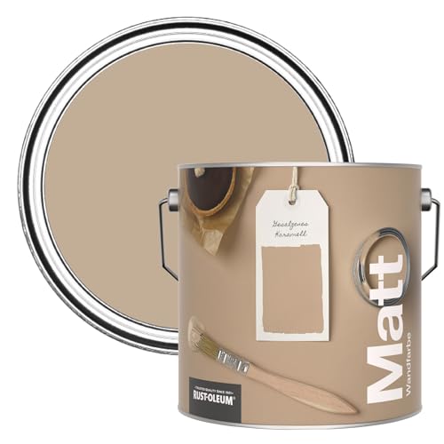 Rust-Oleum ultra strapazierfähige, extra deckende, abwaschbare, braun matte Wandfarbe - Gesalzenes Karamell 2,5 Litres Rust-Oleum ultra strapazierfähige, extra deckende, abwaschbare, braun matte Wandfarbe - Gesalzenes Karamell 2,5 Litres von Rust-Oleum