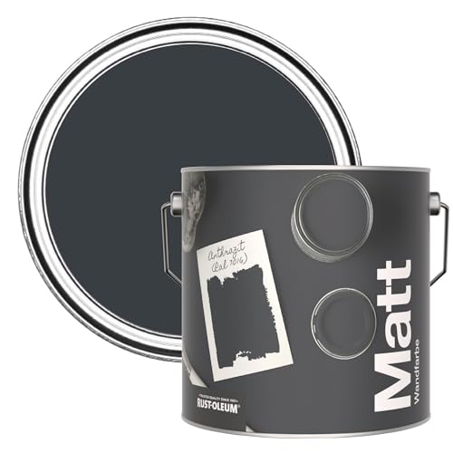 Rust-Oleum ultra strapazierfähige, extra deckende, abwaschbare, dunkelgrau matte Wandfarbe - Anthrazit (Ral 7016) 2,5 Litres von Rust-Oleum