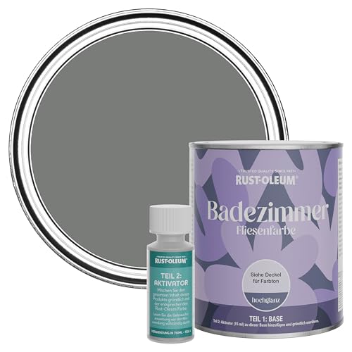 Rust-Oleum wasserbeständiger Fliesenlack für das Badezimmer in hochglänzendem Finish - Fackelgrau 750ml Rust-Oleum wasserbeständiger Fliesenlack für das Badezimmer in hochglänzendem Finish - Fackelgrau 750ml von Rust-Oleum