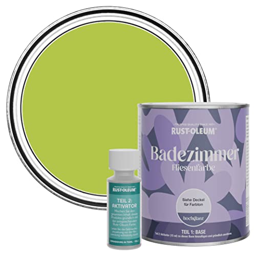 Rust-Oleum wasserbeständiger Fliesenlack für das Badezimmer in hochglänzendem Finish - Limette 750ml von Rust-Oleum