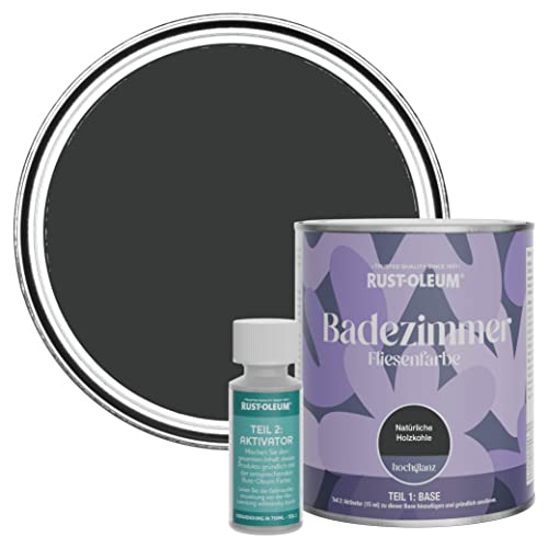 Rust-Oleum wasserbeständiger Fliesenlack für das Badezimmer in hochglänzendem Finish - Natürliche Holzkohle 750ml Rust-Oleum wasserbeständiger Fliesenlack für das Badezimmer in hochglänzendem Finish - Natürliche Holzkohle 750ml von Rust-Oleum