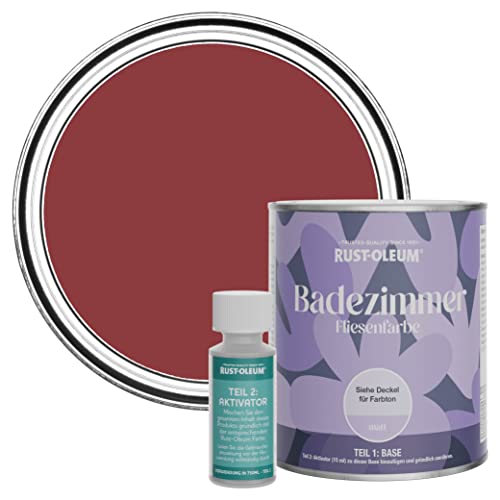 Rust-Oleum wasserbeständiger Fliesenlack für das Badezimmer in mattem Finish -Bordeaux 750ml von Rust-Oleum