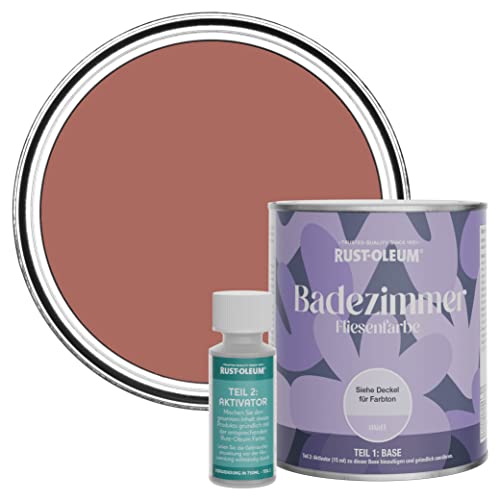 Rust-Oleum wasserbeständiger Fliesenlack für das Badezimmer in mattem Finish -Lachsrosa 750ml von Rust-Oleum