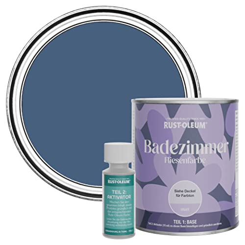 Rust-Oleum wasserbeständiger Fliesenlack für das Badezimmer in mattem Finish -Tintenblau 750ml von Rust-Oleum