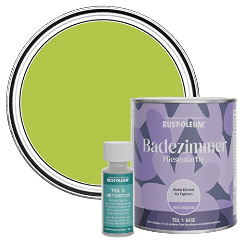Rust-Oleum wasserbeständiger Fliesenlack für das Badezimmer in seidenglänzendem Finish - Limette 750ml von Rust-Oleum