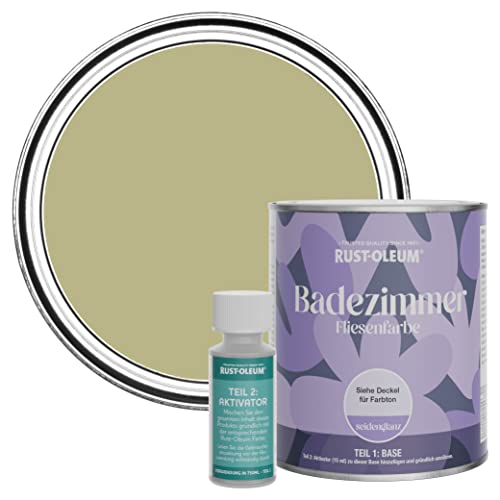 Rust-Oleum wasserbeständiger Fliesenlack für das Badezimmer in seidenglänzendem Finish - Salbeigrün 750ml von Rust-Oleum
