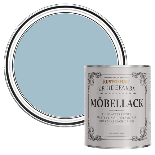 Rust-Oleum weiß Möbel- und Sockelleistenfarbe Kreidefarbe - Pozelanblau 750ml von Rust-Oleum