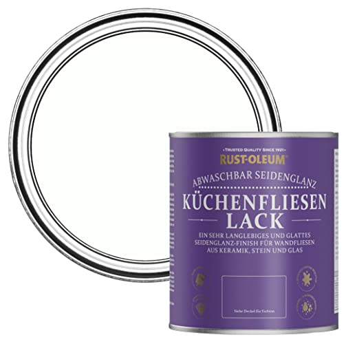 Rust-Oleum weiß wasserabweisender Küchenfliesenlack in seidenglänzendem Finish - Chalk White 750ml von Rust-Oleum