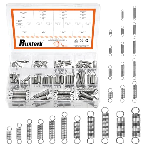 Rustark 100 Stück 25 Größen Edelstahl Zugfedern Sortiment Kit Federn mit Haken Druckfedern Mechanisch Spannfedern Stahlfedern Federn Sortiment Set Kit Extension Spring Assortment Rustark 100 Stück 25 Größen Edelstahl Zugfedern Sortiment Kit Federn mit Haken Druckfedern Mechanisch Spannfedern Stahlfedern Federn Sortiment Set Kit Extension Spring Assortment von Rustark