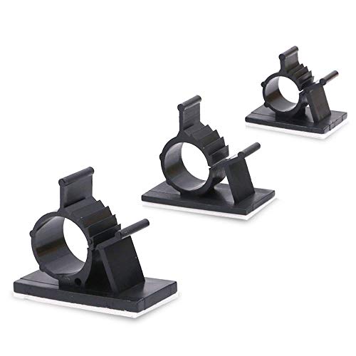 Rustark 100 Stück 3 Größen Einstellbare Selbstklebende Kabelclips verstellbare Kabelhalter Kabel Organizer Kabelschellen für Kabelmanagement von Rustark
