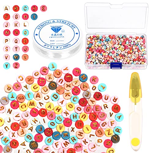 Rustark 1202Pcs Bunte Buchstabenperlen Set Acryl buchstabenperlen A-Z Runde Buchstabenperlen zum Auffädeln Buchstabenabstandperlen mit 1 Rolle Kristallschnur Letter Beads für Schmuckherstellung Rustark 1202Pcs Bunte Buchstabenperlen Set Acryl buchstabenperlen A-Z Runde Buchstabenperlen zum Auffädeln Buchstabenabstandperlen mit 1 Rolle Kristallschnur Letter Beads für Schmuckherstellung von Rustark