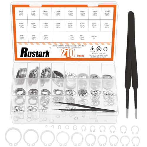 Rustark 211 Stück 21 Größen 304 Edelstahl Sicherungsringe Sortiment Set mit Pinzette Silber C Clips Externe Sicherungsringe Satz Sprengring Sicherungsscheiben Spannring Seegering für Wellen Achse Rustark 211 Stück 21 Größen 304 Edelstahl Sicherungsringe Sortiment Set mit Pinzette Silber C Clips Externe Sicherungsringe Satz Sprengring Sicherungsscheiben Spannring Seegering für Wellen Achse von Rustark
