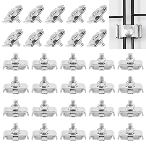 Rustark Edelstahl Gridwall Verbindungsclips - 30 Sets, Paneelverbindungsclips, Wandklemmen für Gitterpaneele von Rustark