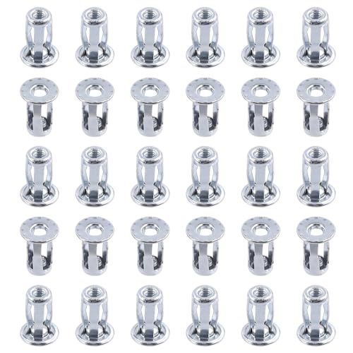 Rustark 30 Stück M4 Hohlraum Metallanker Jack Nuts Petal Expansion Nuts Dünne Befestigungen Sortiment Kit Schwerlast Jack Petal Muttern für Hohlwand Eisenblech von Rustark