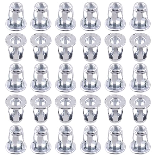 Rustark 30 Stück M6 Hohlraum Metallanker Jack Petal Nuts Expansion Nuts Dünne Befestigungen Sortiment Kit Schwerlast Jack Petal Muttern für Hohlwand Eisenblech von Rustark