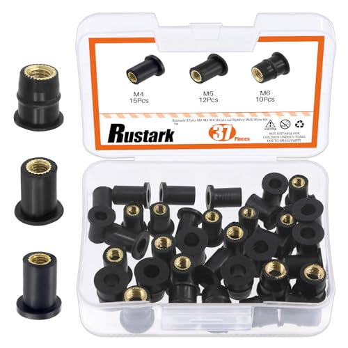 Rustark 37 Stück M4 M5 M6 Rubber Well Nuts Sortiment Gummimuttern Set Schwarz Metrisches Motorrad Windschutzscheiben Mutter Bolzen Schrauben für Windschutzscheiben Kajak Motorräder Boot Rustark 37 Stück M4 M5 M6 Rubber Well Nuts Sortiment Gummimuttern Set Schwarz Metrisches Motorrad Windschutzscheiben Mutter Bolzen Schrauben für Windschutzscheiben Kajak Motorräder Boot von Rustark