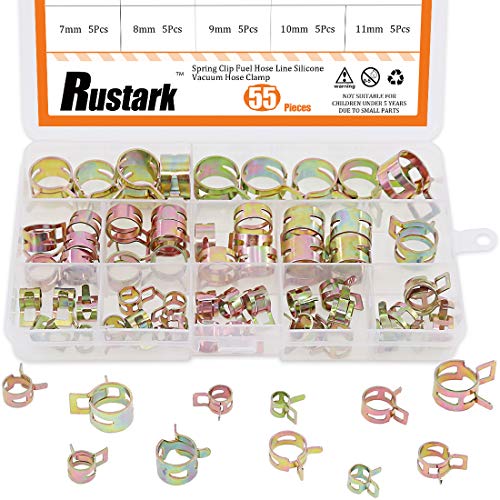 Rustark 55 Stück Kraftstoffleitung Schlauchschellen Schlauch Federklemmen Sortiment Set Benzinschlauch Schellen Kraftstoffleitung Schlauchschellen Befestigung Rohrschellen7 8 9 10 11 12 14 15 16 17mm von Rustark