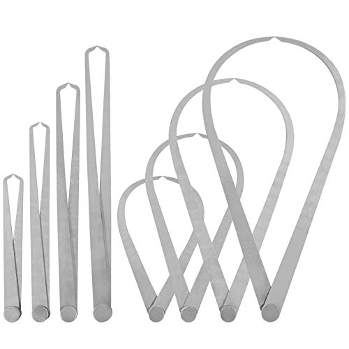 Rustark 8 Stück 15cm 20cm 25cm 30cm Länge Edelstahl Metall Firm Friction Außen Innen Messschieber Ton Messwerkzeug Biegte Beine Gerades Beine Außentaster Innentaster Messschieber Set für Mess Keramik von Rustark