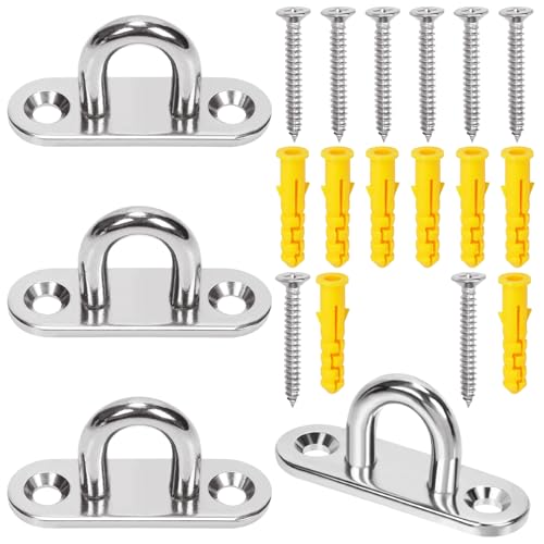 Rustark Deckenhaken Ösenplatte Marine-Hardware Klammerhaken Schlaufenschrauben (Silver M5 Oval shape) von Rustark